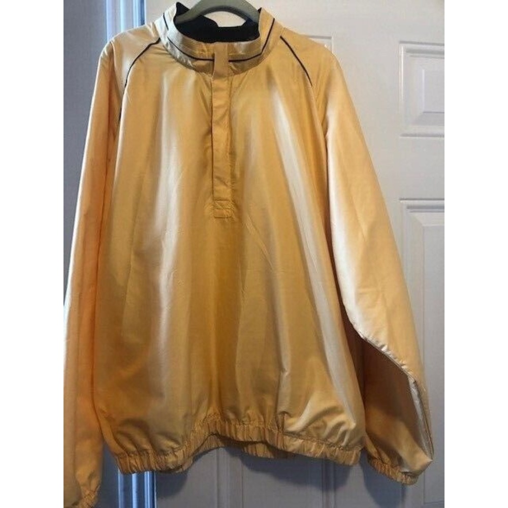BOLLE GOLF Men's (Size XL) Yellow 1/4 Zip Pullover Jacket Elastic Waist EUC